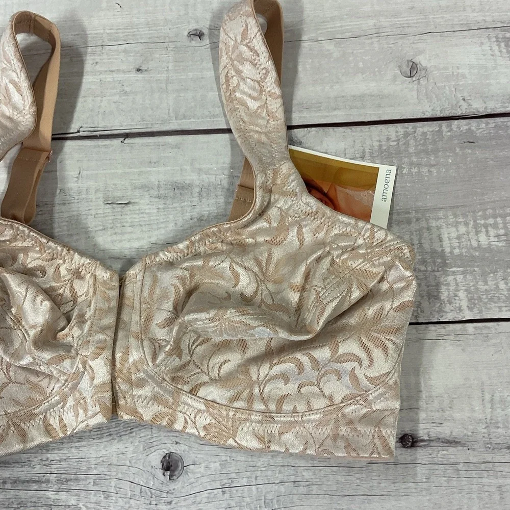 Amoena Mastectomy Bra Womens 34D Nude Front‎ Back Closure #2145 Wireless NEW